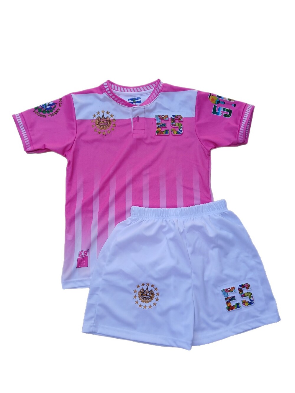 El Salvador Girl's Pink Jersery T Shirt & White Shorts | Sz Girls 16